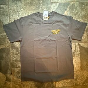 Gallery Dept Gray Short-Sleeve Tee with Yellow Chest Logo